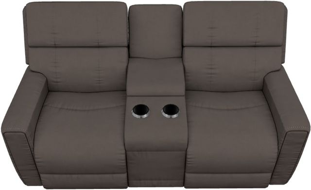 La-Z-Boy® Apollo Slate Leather Manual Reclining Loveseat with Console-4