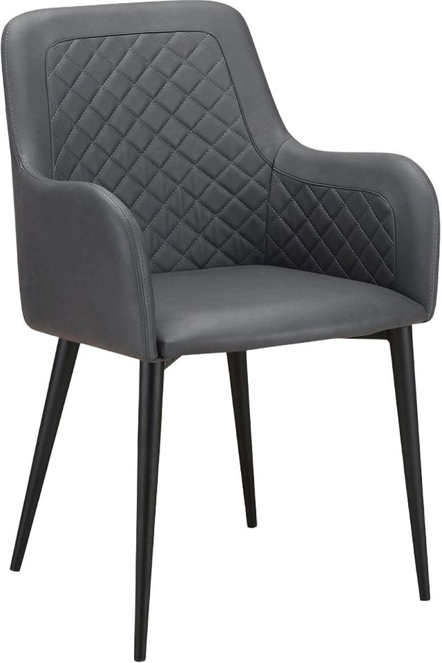 Moe's Home Collection Cantata 2-Piece Slate Vegan Leather Dining Arm Chair Set-0