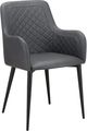 Moe's Home Collection Cantata 2-Piece Slate Vegan Leather Dining Arm Chair Set-0