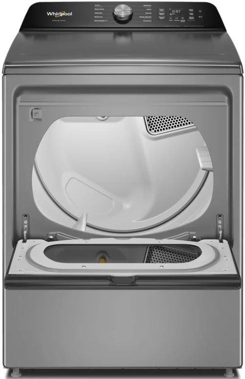 Amana® 7.5 Cu. Ft. Radiant Silver Smart Gas Dryer with Steam Iron and AI Dry-1