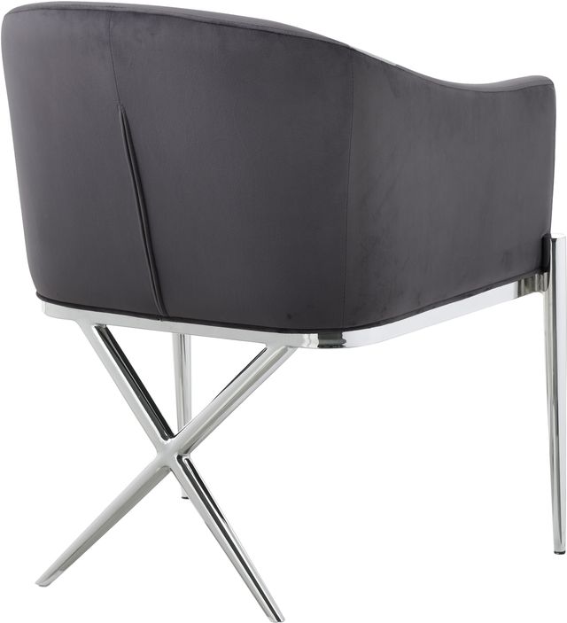 Meridian Furniture Xavier Gray/Chrome Velvet Dining Chair-2