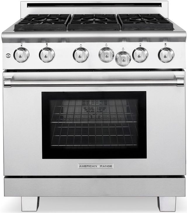 American Range Performer Iconica 36" Stainless Steel Pro Style Dual Fuel Range-0