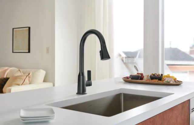 Peerless Ezra® Matte Black 16" Single Handle Pull-Down Kitchen Faucet-2