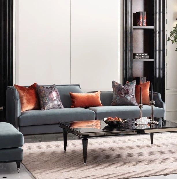 Michael Amini® La Francaise Azure/Black Mansion Sofa-1