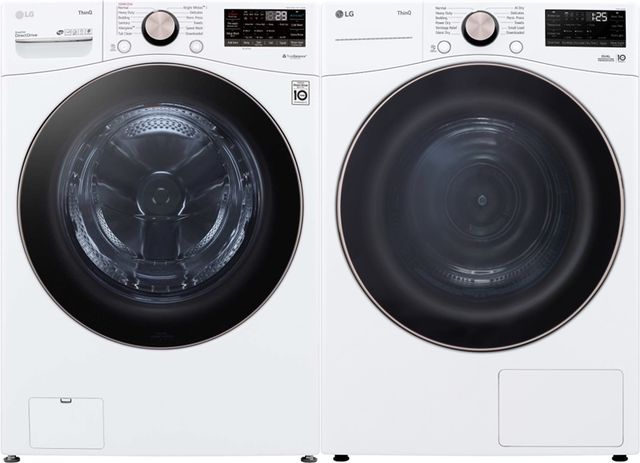 LG White Front Load Washer & Electric Dryer Laundry Pair-0