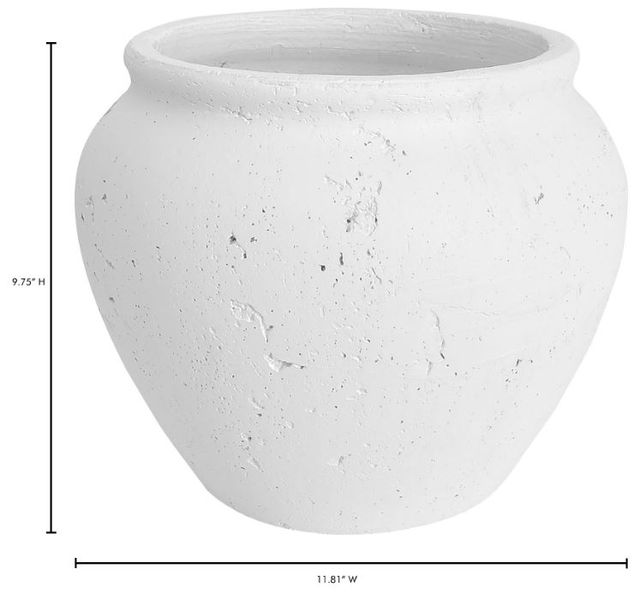 Moe's Home Collection Nisso Antique White 10" Decorative Vessel-3