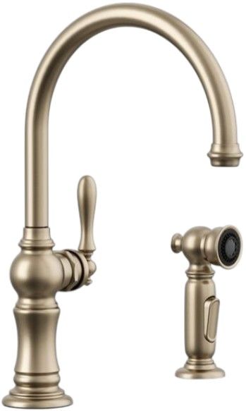 KOHLER® Artifacts® Vibrant Brushed Bronze Single-Handle Kitchen Sink Faucet with 2-Function Sprayhead-0
