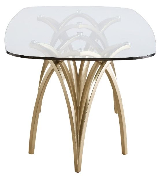 Meridian Furniture Madelyn Clear/Gold Dining Table-2