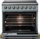 Viking® 5 Series 36" Novembery Sky Pro Style Induction Range with Brushed Brass Trim-1