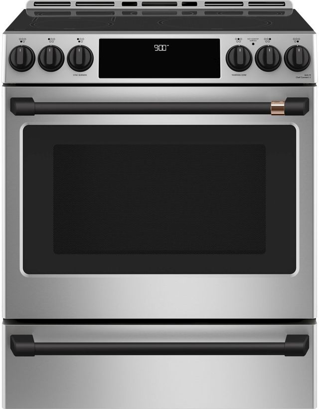 Café™ Flat Black Front Control Induction Knobs and Handle Kit-3