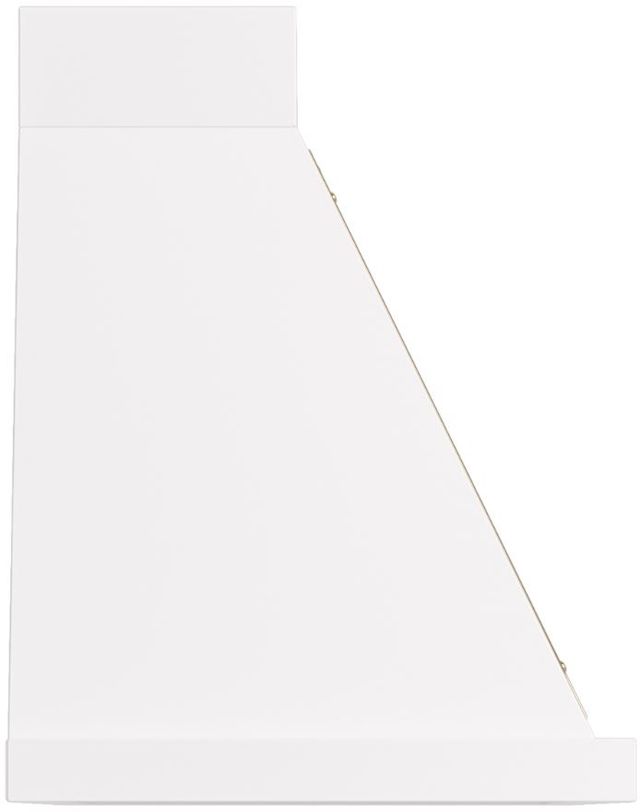 Ilve® Nostalgie II Noblesse 40" White Wall Mounted Range Hood with Brass Trim-2