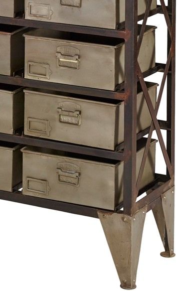 Jaipur Furniture Guru Brown Industrial Chest-2
