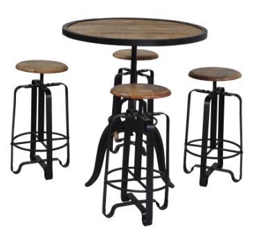 Jaipur Furniture Boston Black/Brown Dining Stool-1