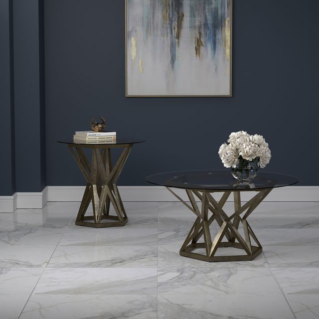 Coaster® Gold Glass Top Coffee Table-4