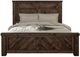 International Furniture Direct Dutton Lightly Distressed Brown Queen Platform Bed Footboard with Rails-0