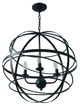 YHD Matte Black 4-Light Chandelier-2