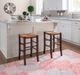 Linon Venezia 2-Piece Walnut Rush Seat Backless Bar Stool Set-1