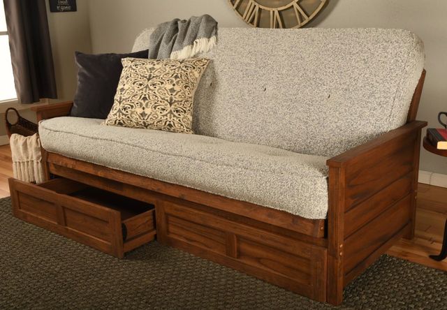 Kodiak Furniture Lexington Canton Gray/Weathered Brown Full Storage Futon with Mattress -1