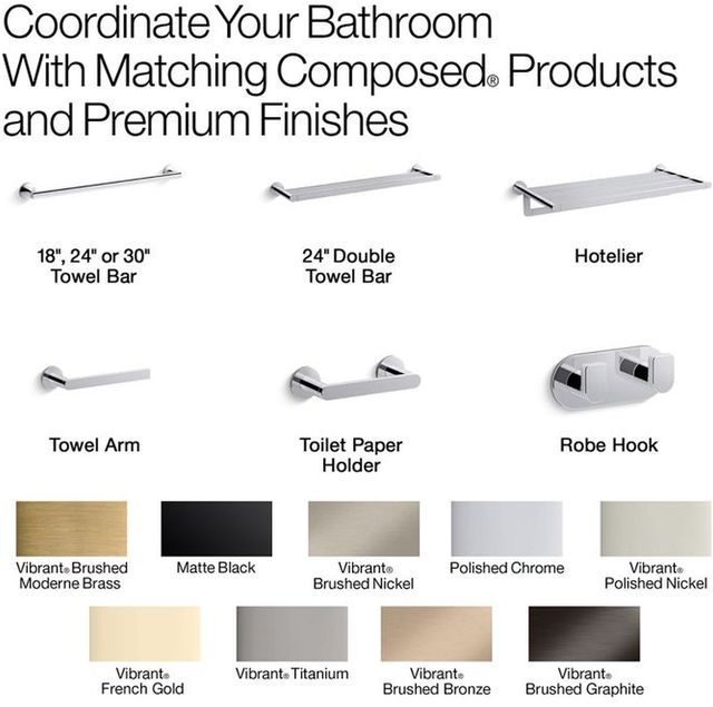 KOHLER® Composed®  Vibrant Titanium Hotelier-4