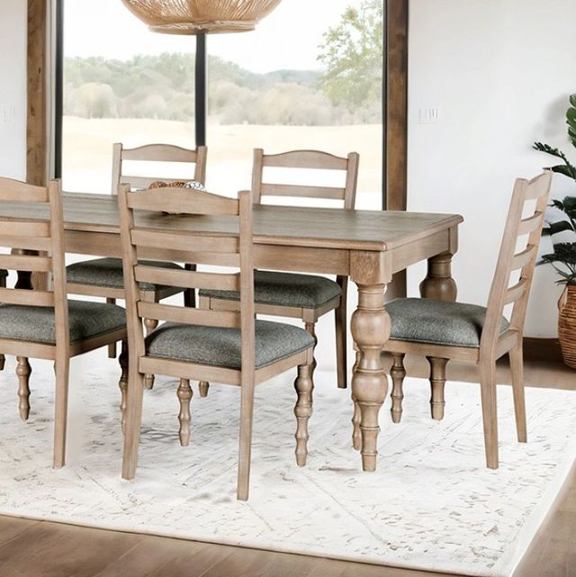 Furniture of America® Chesapeake Light White Wash Dining Table-1