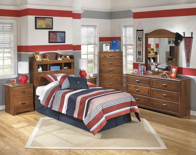 Signature Design by Ashley® Barchan 2-Piece Medium Brown Twin Bookcase Headboard Set-3