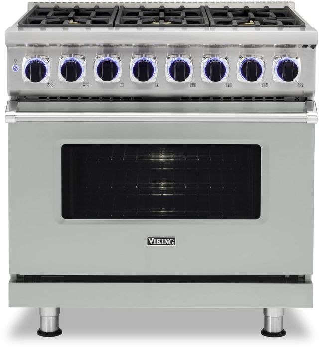 Viking® 7 Series 36" Arctic Grey Pro Style Dual Fuel Liquid Propane Range-0