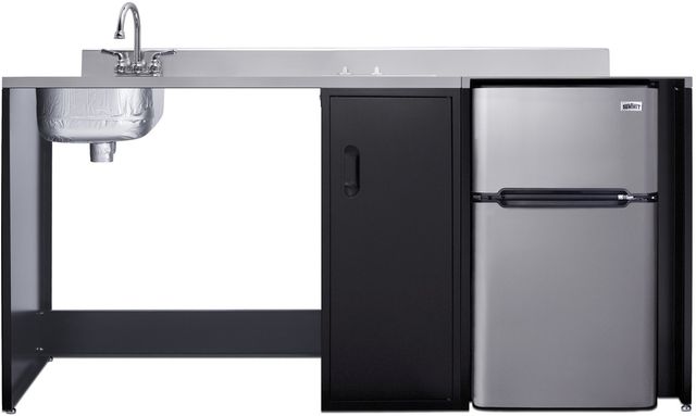 Summit® 72" Black/Stainless Steel Barrier-Free All-in-one Kitchenette-0