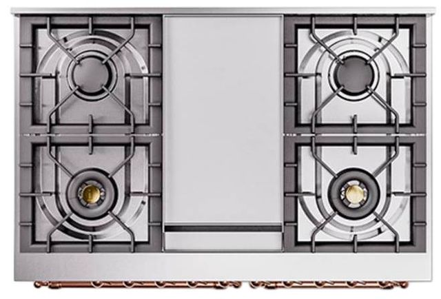 Ilve® Nostalgie II Noblesse 40'' Custom RAL Color Pro Style Dual Fuel Range with Copper Trim-2