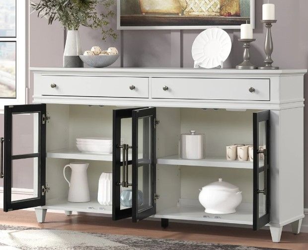 Parker House® Domino Black/Cottage White 68" Console-2