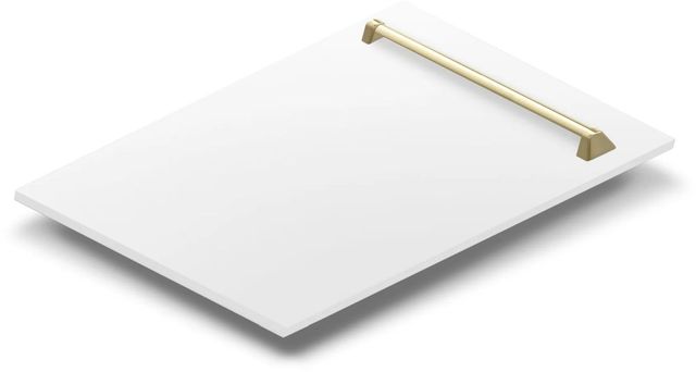ZLINE Autograph Edition Tallac 18" White Matte Dishwasher Panel-2