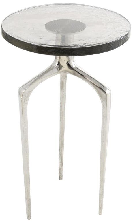 Deco Marche Clear/Silver Accent Table-0