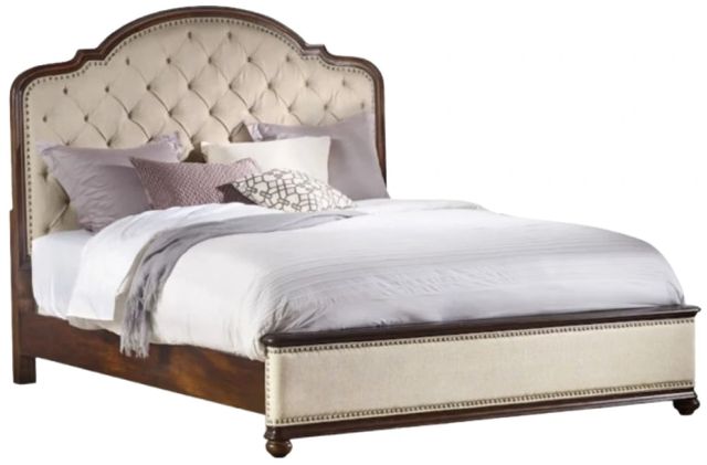 Hooker® Furniture Leesburg Alabaster/Mahogany California King Upholstered Panel Bed-0