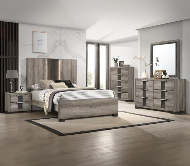Crown Mark Rangley Brown/Gray Queen Panel Bed-1