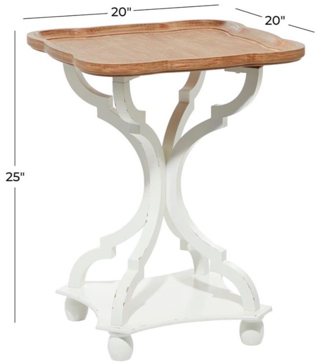 Deco Marche Brown End Table with White Base-3