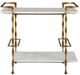 Furniture Classics Vivian Gold Bar Cart with White Marble Shelves-1
