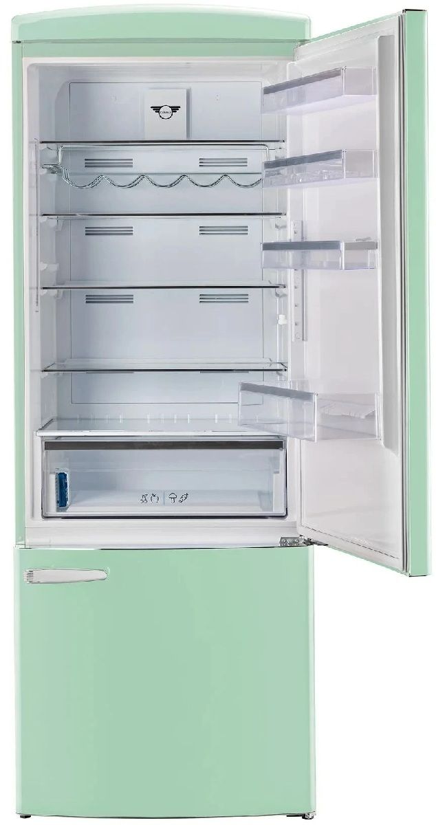 Unique® Appliances Classic Retro 28" 17 Cu. Ft. Summer Mint Green Counter Depth Bottom Freezer Refrigerator-3