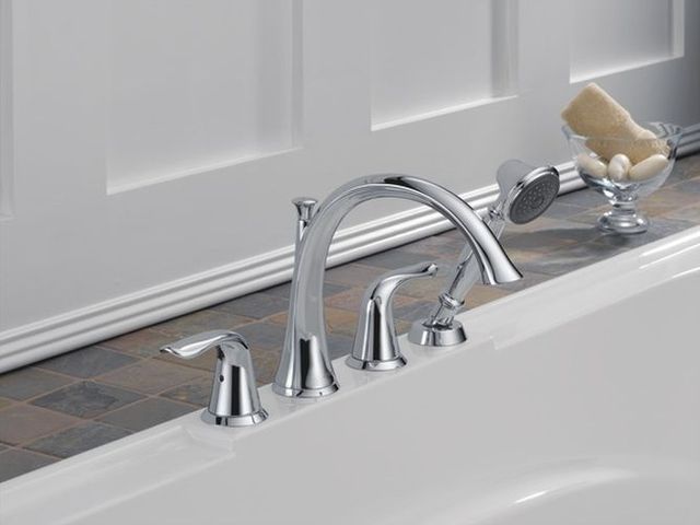 Delta Lahara® Chrome Roman Tub with Hand Shower Trim-2