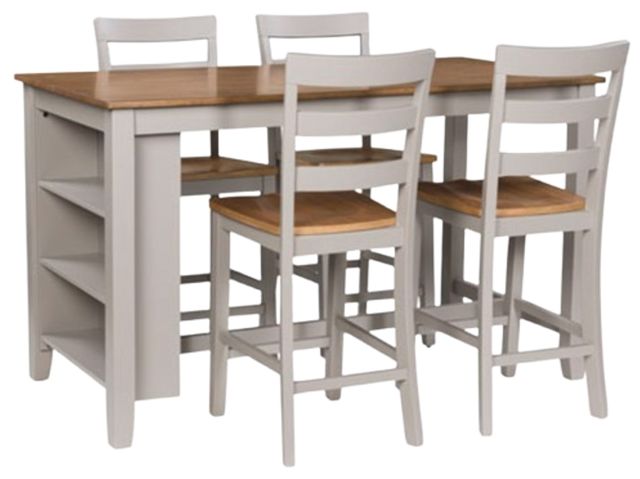 Signature Design by Ashley® Gesthaven 5-Piece Gray/Natural Counter Table Set-0