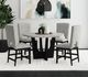 Elements International Oregon 5-Piece Gray Marble Top Counter Dining Set with Black Base-1