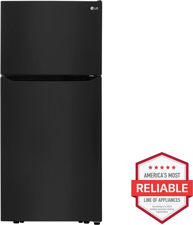 LG 30" 20.2 Cu. Ft. Smooth Black Top Freezer Refrigerator-1