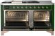 Ilve® Majestic III 60" Emerald Green Pro Style Dual Fuel Liquid Propane Range with French Top and Copper Trim-1
