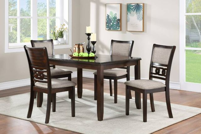New Classic® Home Furnishings Gia 5-Piece Cherry/Light Brown Rectangle Dining Table Set-1