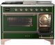 Ilve® Majestic III 48" Emerald Green Pro Style Dual Fuel Liquid Propane Range with 5 Black Brass Burners and Copper Trim-3