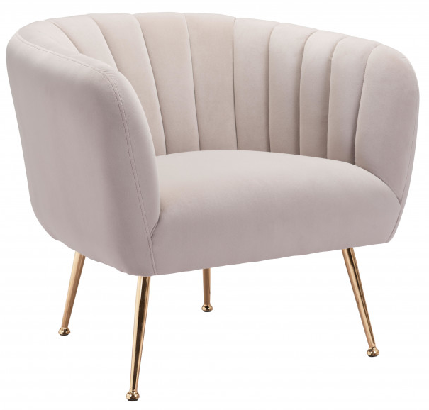 Zuo® Modern Deco Beige/Gold Accent Chair-0
