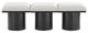 Meridian Furniture Pavilion 3-Piece Cream/Black 54" Modular Bench Set-1