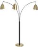 Stylecraft Black and Antique Brass Floor Lamp-0