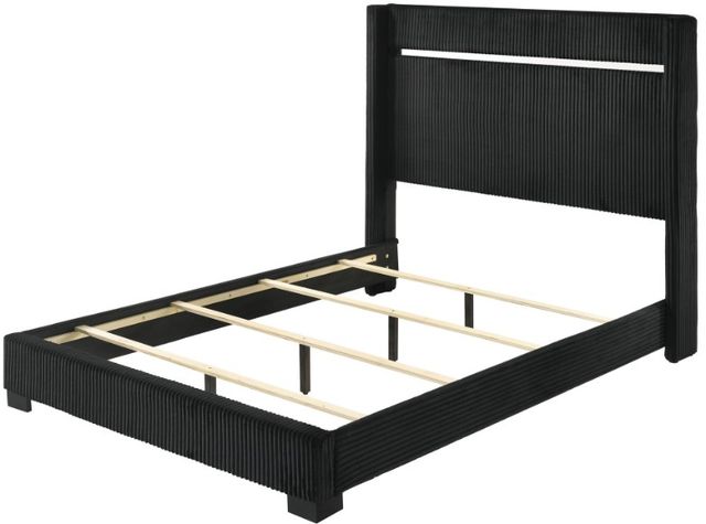 Crown Mark Gennro Black Queen Upholstered Panel Bed-2