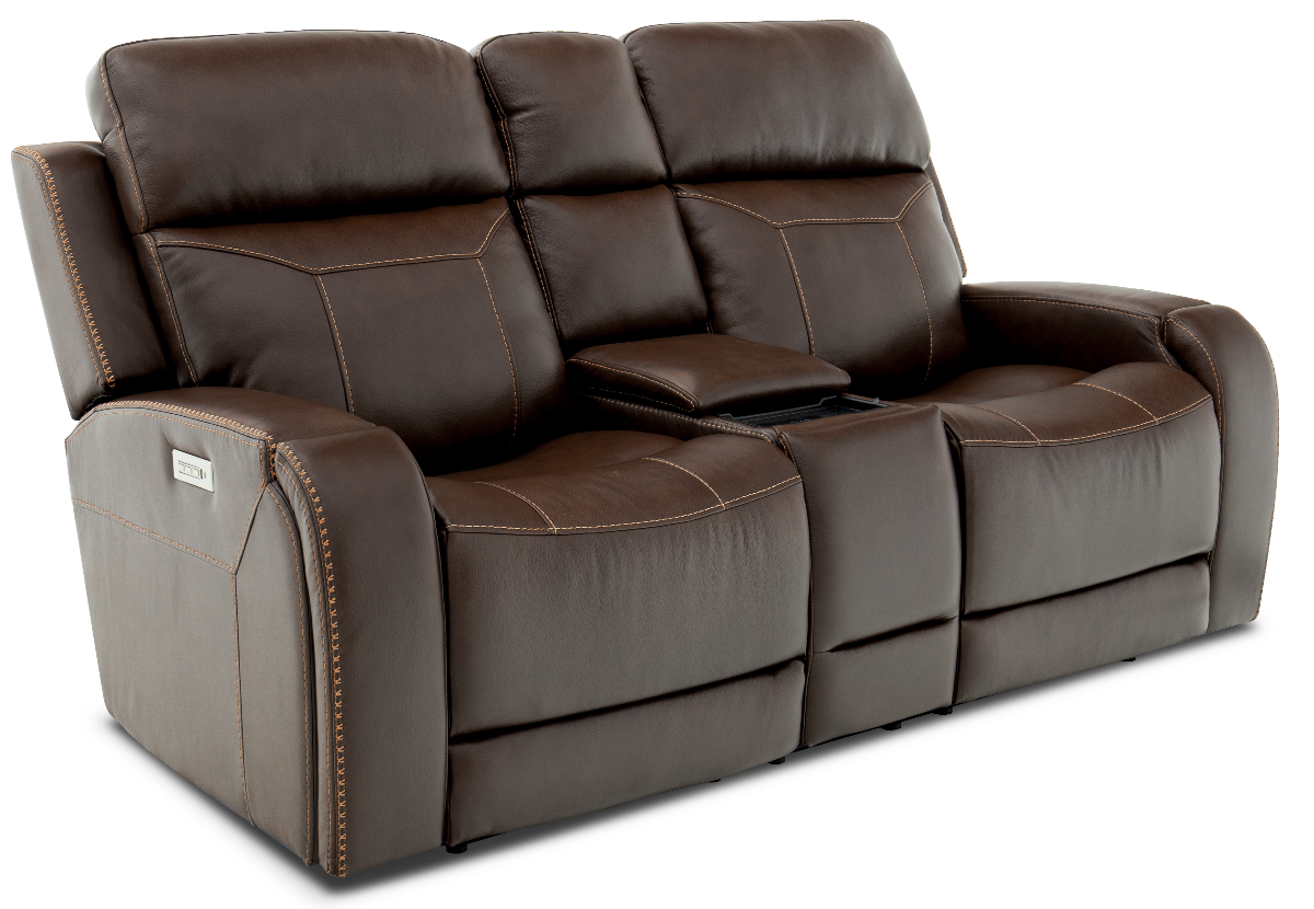 Moto Motion 828 Coffee Leather Media Power Reclining Console