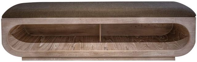 International Furniture Direct Balam Brown/Stained White Bench with Open Storage-3