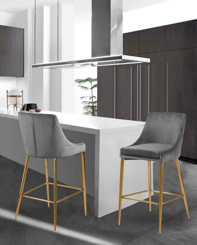 Meridian Furniture Karina Gray Velvet Counter Stool-3